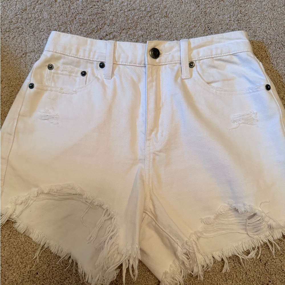 Pistola White Distressed Jean Shorts
